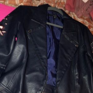 Navy Leather jacket